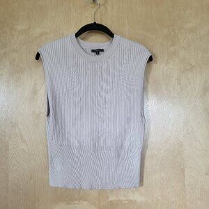 Dynamite Sleeveless Ribbed Knit Top Beige Size S